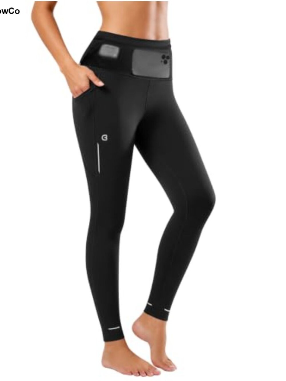 High Waisted Compression Running Leggings for Women with Zipper Pockets - Picture 1 of 6